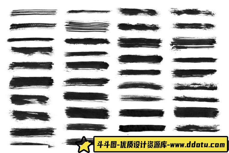 [水墨水彩笔刷][插件发布]66长墨水水墨笔触Photoshop笔刷