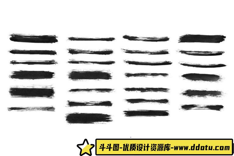 [水墨水彩笔刷][插件发布]66长墨水水墨笔触Photoshop笔刷