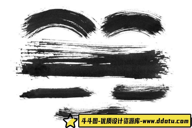 [水墨水彩笔刷][插件发布]45支墨水水墨笔触Photoshop笔刷