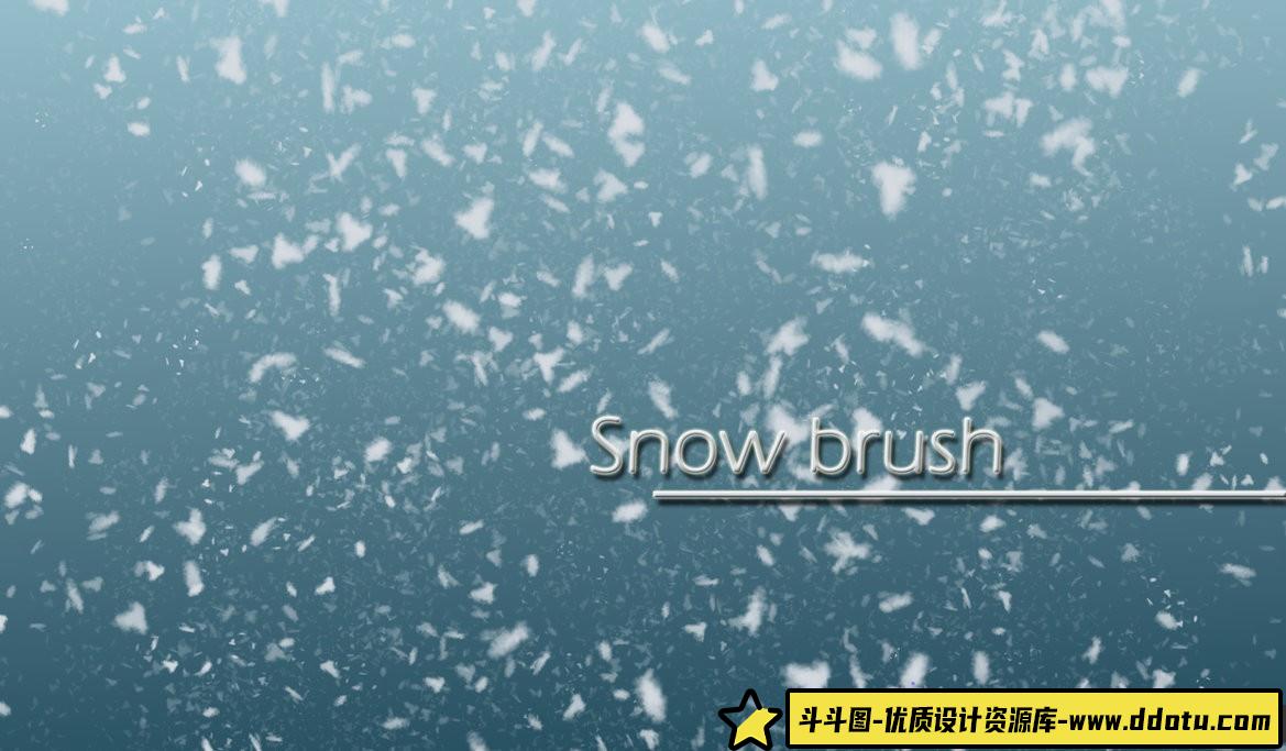 [水花瀑布笔刷]【PS笔刷】雪花下雪笔刷冰晶窗花圣诞节雪花装饰霜花冰凌笔刷