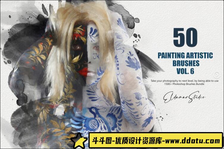 [CG绘画笔刷][插件发布]50 种绘画艺术画笔PS笔刷包-50 Painting Artistic Brushes – Vol.6-斗斗图