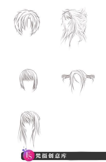 [人物化妆笔刷][插件发布]头发造型发型PS后期素材笔刷合集ABR