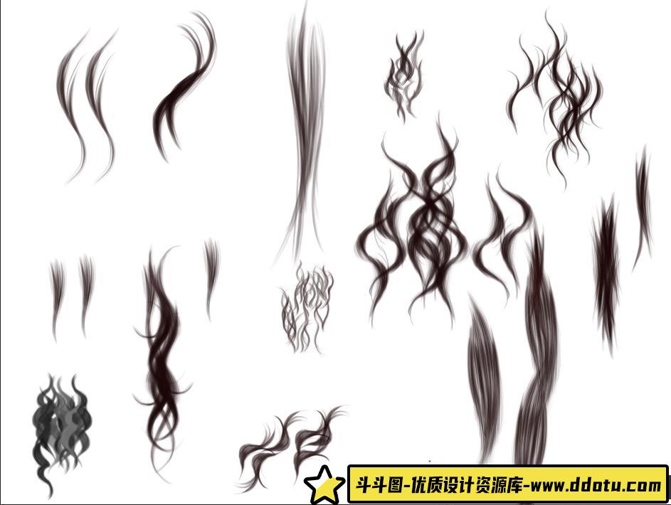 [人物化妆笔刷][插件发布]头发造型发型PS后期素材笔刷合集ABR