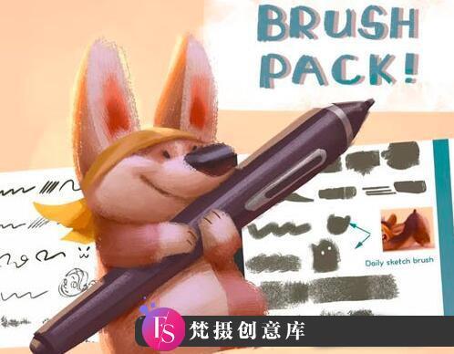 [CG绘画笔刷][插件发布]用于Photoshop的100多种素描绘画PS笔刷-斗斗图