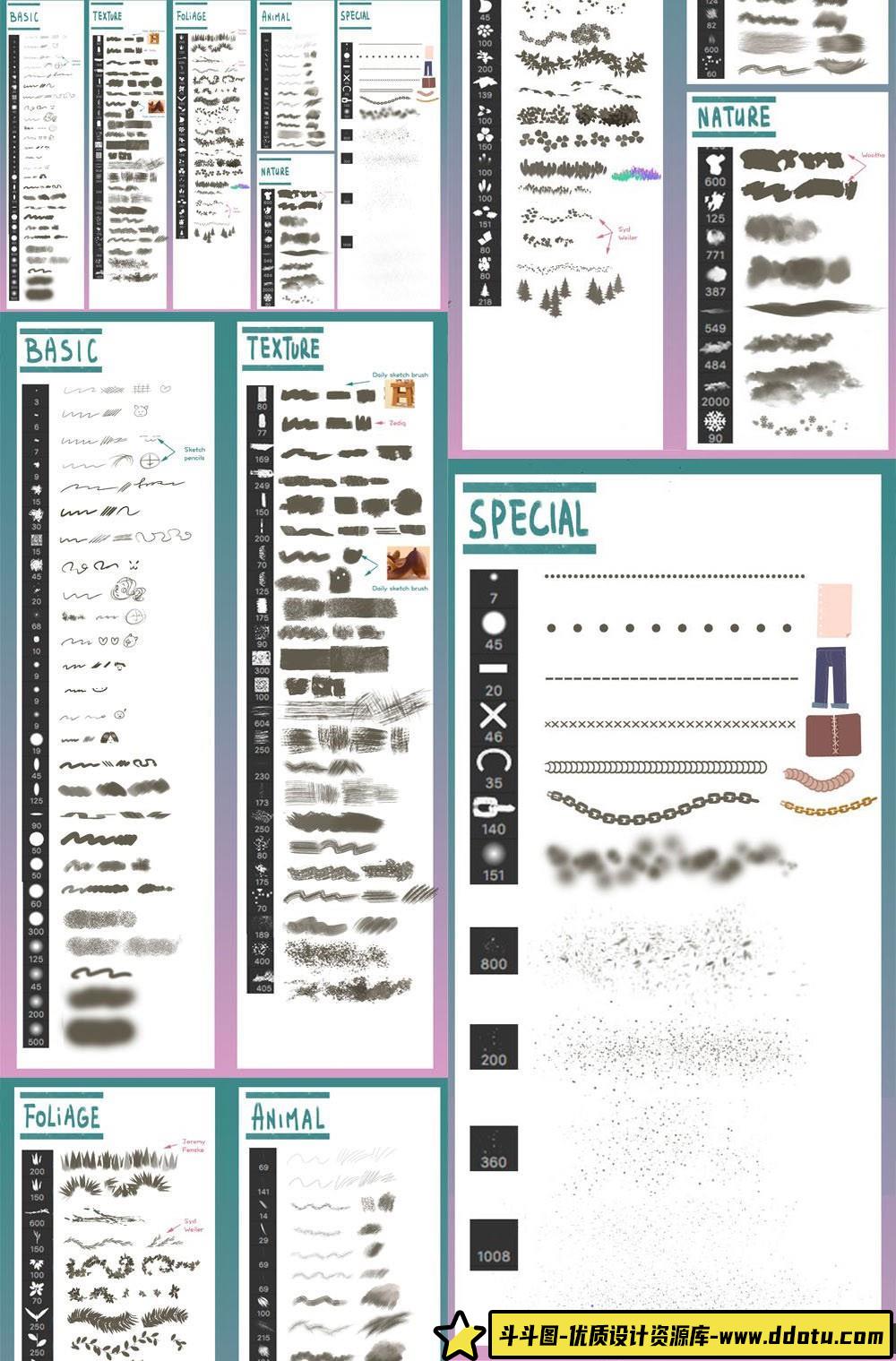 [CG绘画笔刷][插件发布]用于Photoshop的100多种素描绘画PS笔刷