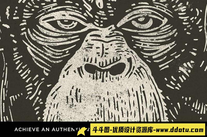 [背景纹理笔刷][插件发布]适用于PS与AI的木刻画，逼真的木刻PS/AI笔刷