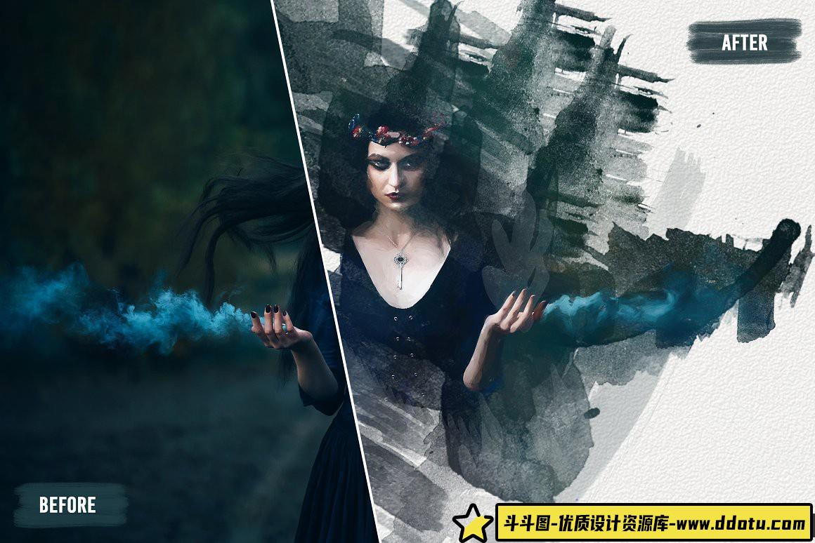 [水墨水彩笔刷][插件发布]50支魔法水彩笔刷第二卷 50 Magic Watercolor Brushes – Vol. 2