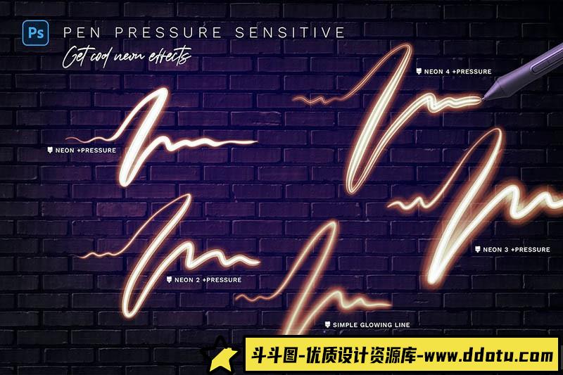 [炫光光效笔刷][插件发布]发光的霓虹灯Photoshop笔刷