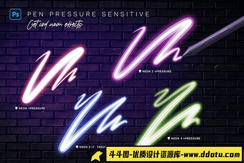 [炫光光效笔刷][插件发布]发光的霓虹灯Photoshop笔刷