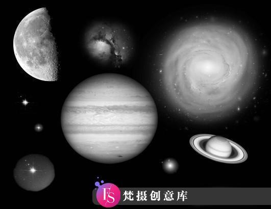[星空云彩笔刷][插件发布]月球恒星星系PS笔刷-斗斗图