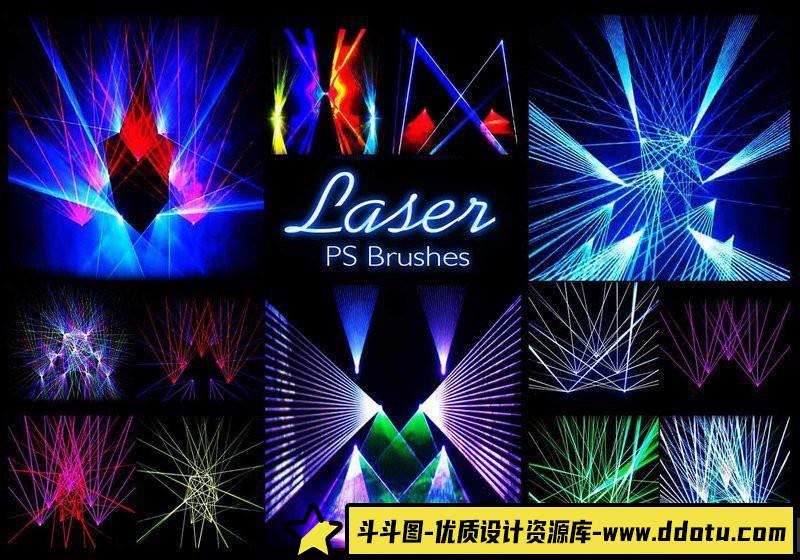 [背景纹理笔刷][插件发布]光效背景PS笔刷下载-斗斗图