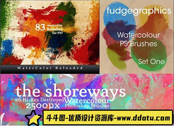 [笔刷打包下载][插件发布]300多种用于创建绘画效果的优秀Photoshop笔刷合集-斗斗图