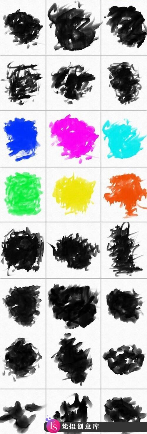 [水墨水彩笔刷][插件发布]水彩PS笔刷下载,水彩画画笔套装