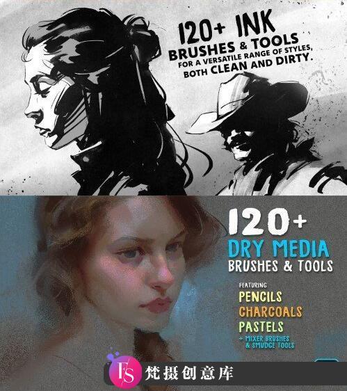 [CG绘画笔刷][插件发布]Lane’s -插图.概念艺术.CG绘画和墨迹绘画艺术笔刷全套笔刷