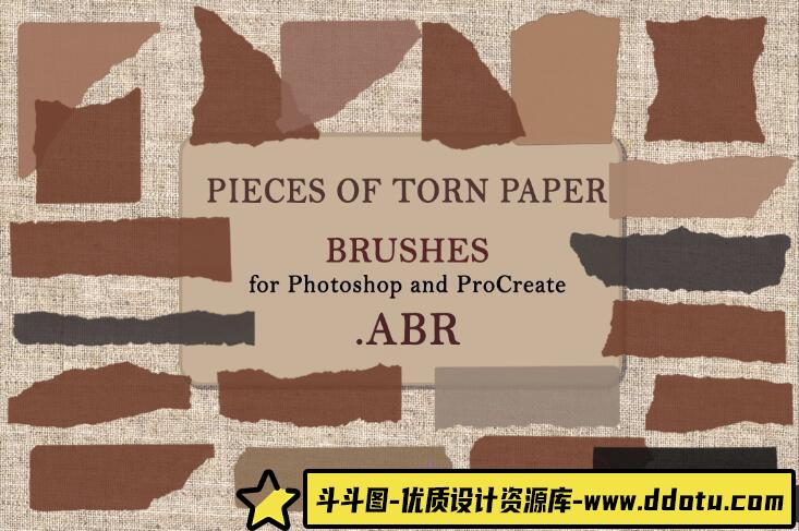 [特效创意笔刷][插件发布]高清晰撕碎的纸张PS笔刷 Pieces of Torn Paper. Brushes-斗斗图