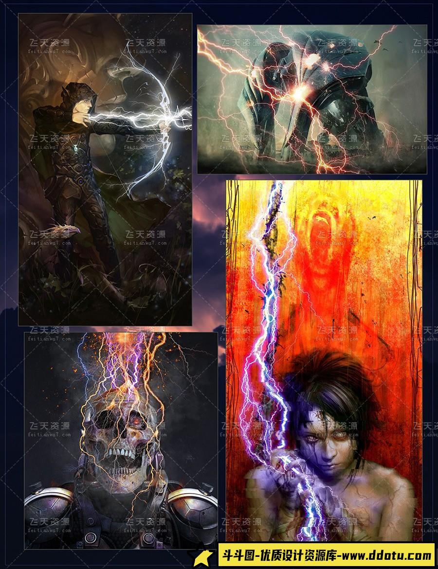 [炫光光效笔刷][插件发布]Rons 高清闪电光效笔刷 Ron’s Lightning FX