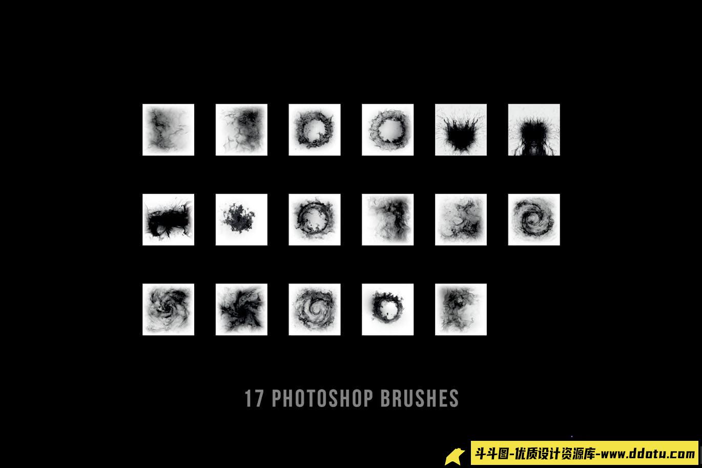 17款火焰漩涡Photoshop数字画笔，助你创作炫酷烟雾效果