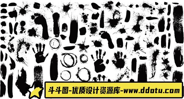 百款毛笔笔触矢量素材打包下载，助力创意设计！