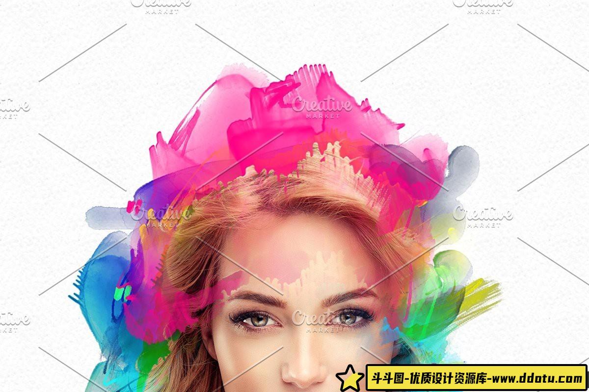 高分辨率水彩PS笔刷套装2:打造细腻水墨效果的完美工具