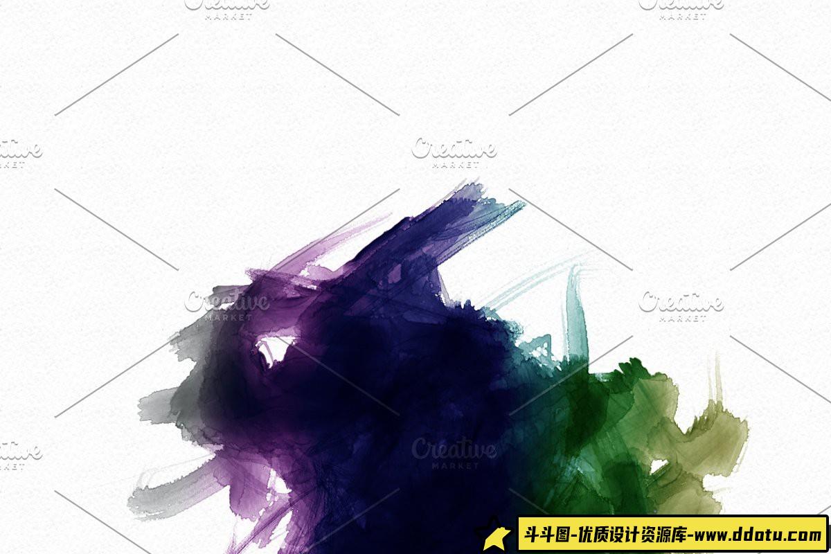 高分辨率水彩PS笔刷套装2:打造细腻水墨效果的完美工具