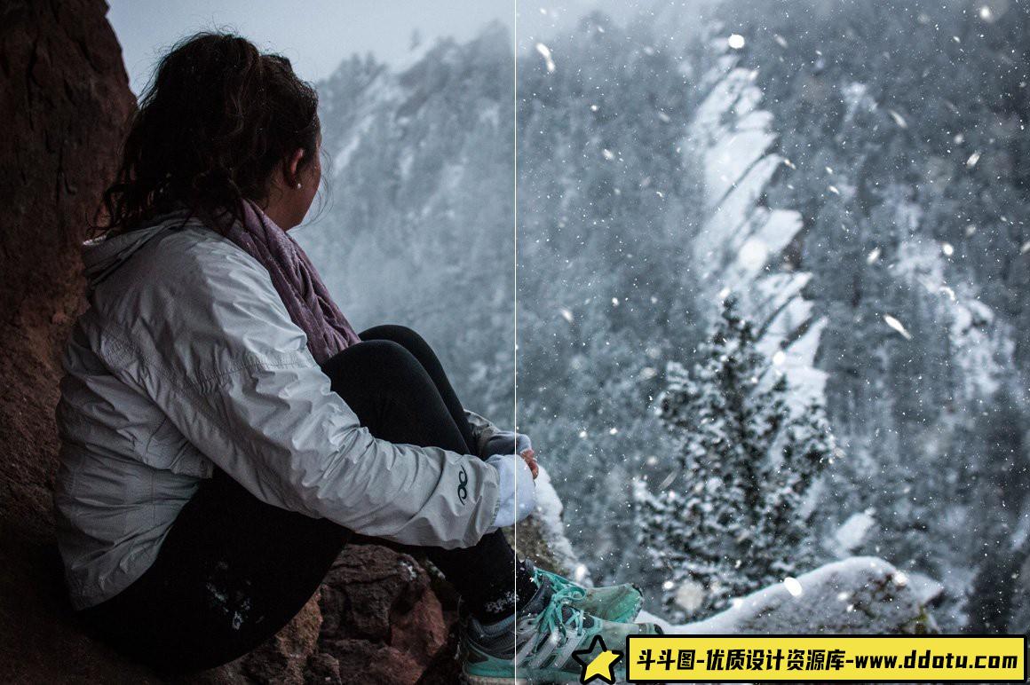 100款冬季雪花Photoshop笔刷免费下载，打造自然风景效果