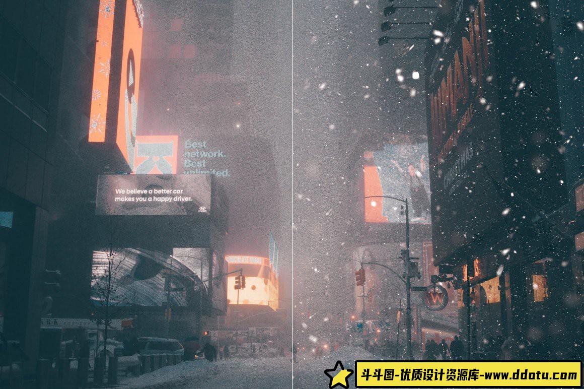 100款冬季雪花Photoshop笔刷免费下载，打造自然风景效果