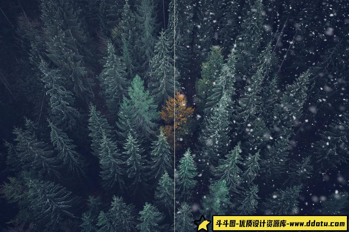 100款冬季雪花Photoshop笔刷免费下载，打造自然风景效果