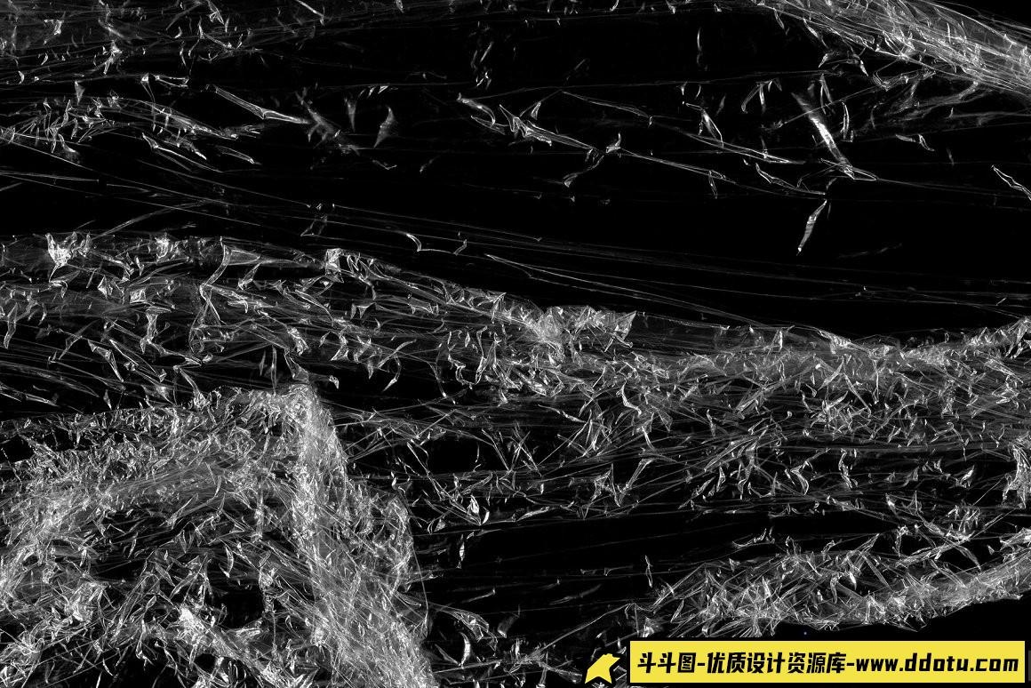 198种塑料纹理笔刷:塑料袋、保鲜膜与虚线包装的创意素材合集