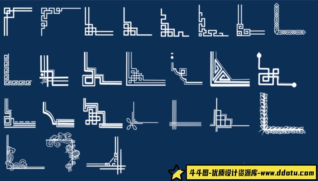 超美中国风与古风笔刷合集下载：祥云、边框花窗及花朵边角素材一应俱全！