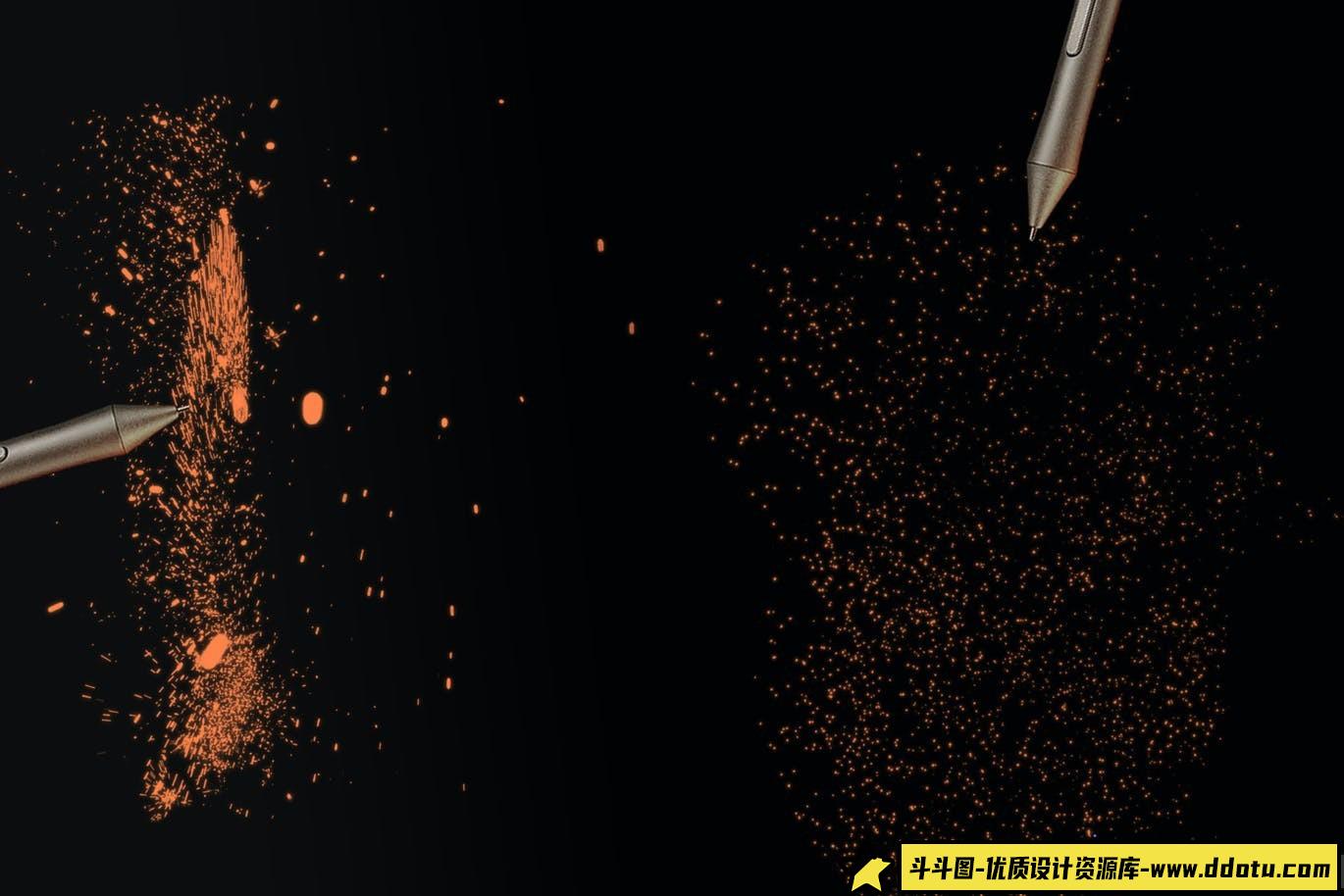 炫酷火焰烟雾特效PS笔刷：火光与火花的完美结合