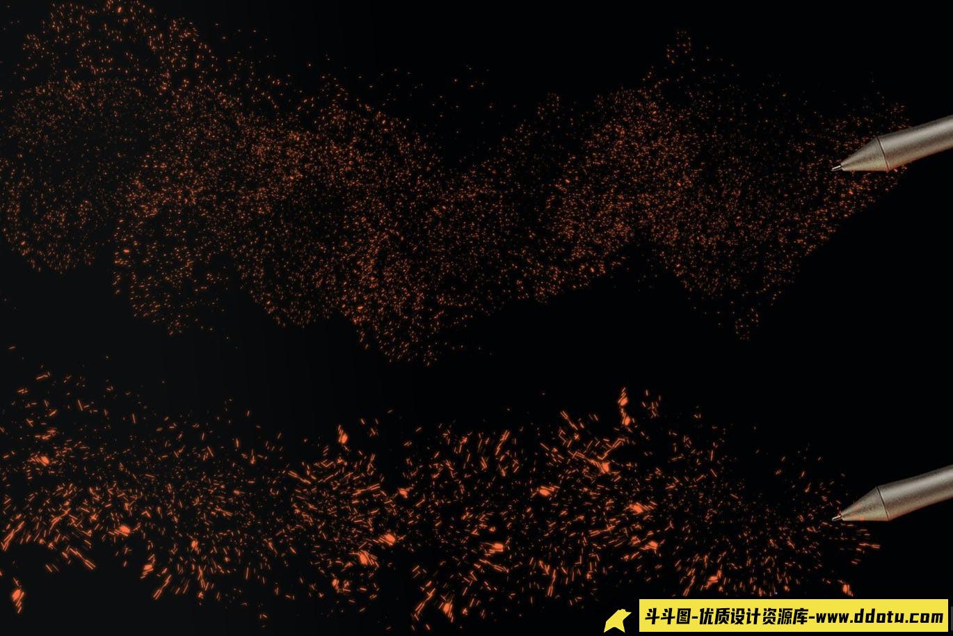 炫酷火焰烟雾特效PS笔刷：火光与火花的完美结合