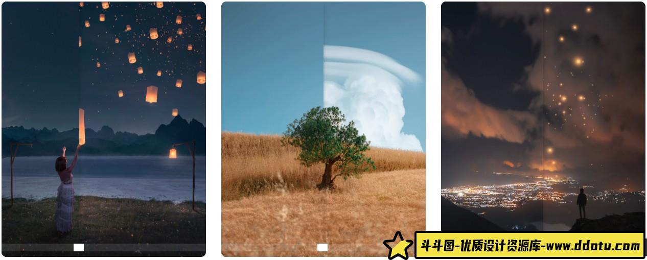 100种创意PS笔刷包下载：灯笼、萤火虫、银河系等全景效果教程