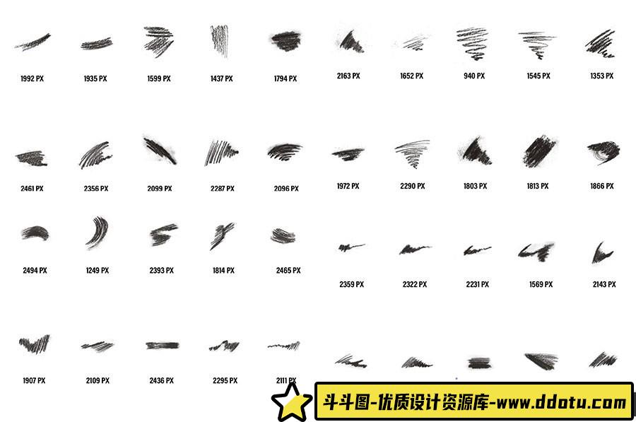 40款数字与传统素描笔刷：水墨水彩的完美结合