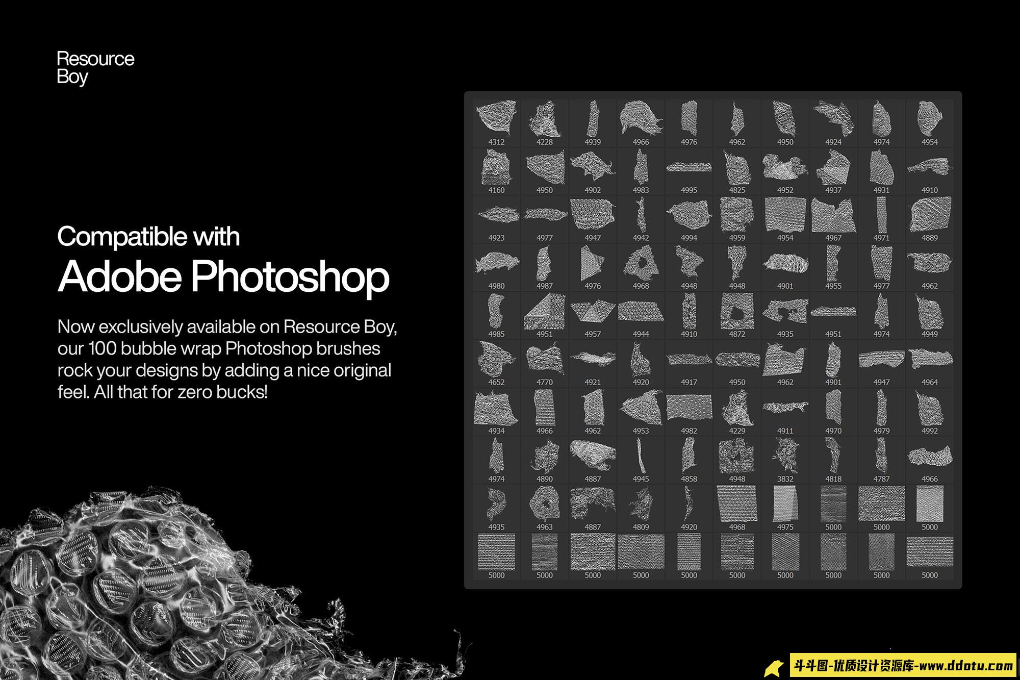 100款高清4K气泡薄膜包装Photoshop笔刷,助力创意设计!