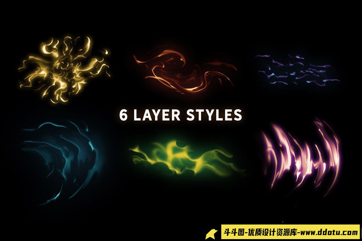 下载魔法光效笔刷：火焰烟雾特效PS工具包第一卷