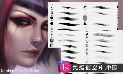全新CG绘画插画创作笔刷素材，助力你的PS艺术作品-斗斗图