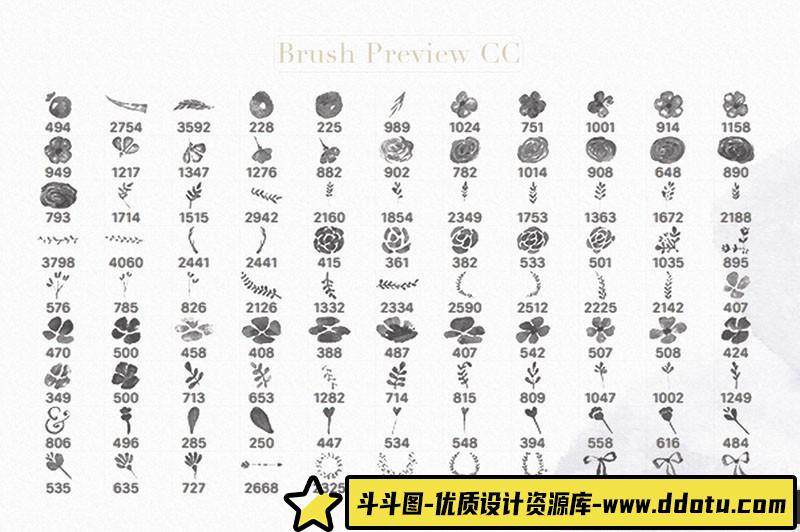 水彩花卉绘画Photoshop笔刷：精美装饰花纹工具推荐