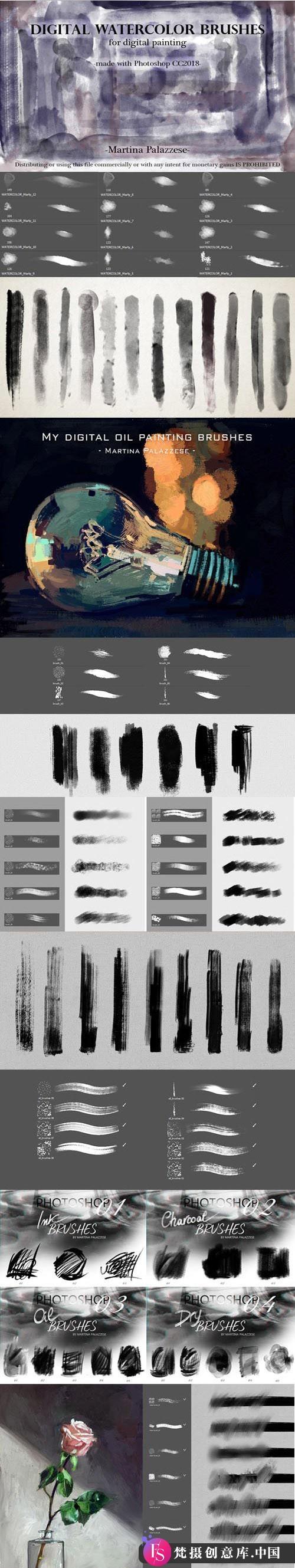 10套专业CG绘图PS笔刷,提升你的Photoshop创作体验