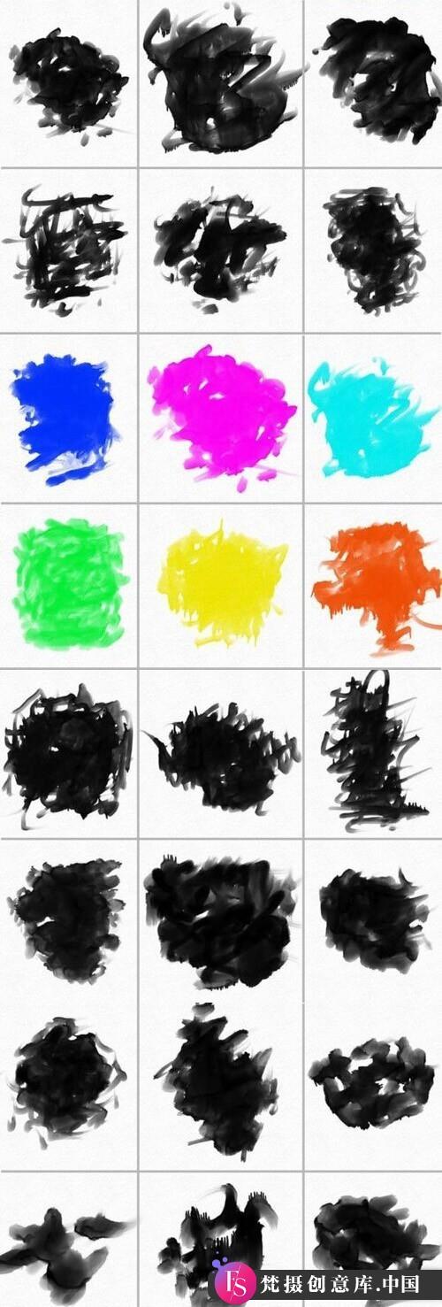 水彩画笔刷下载：精美水墨PS笔刷套装推荐