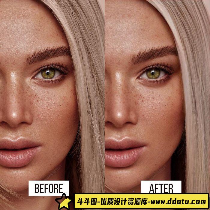 44款Tamara Williams人像精修发型Photoshop笔刷,助你轻松打造完美头发效果