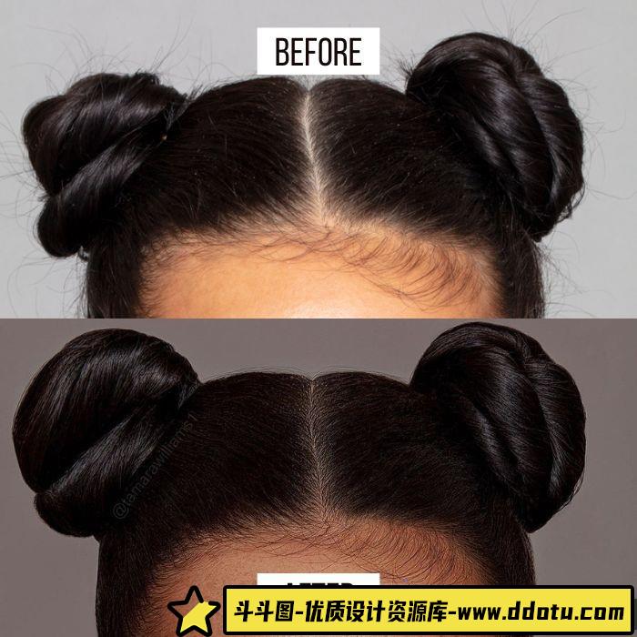 44款Tamara Williams人像精修发型Photoshop笔刷,助你轻松打造完美头发效果