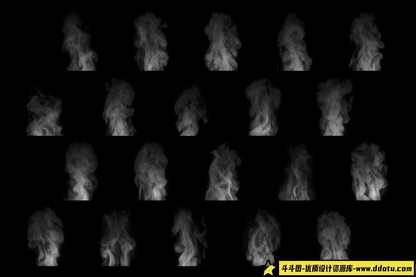 20款立式烟雾笔刷，助你轻松创作火焰效果
