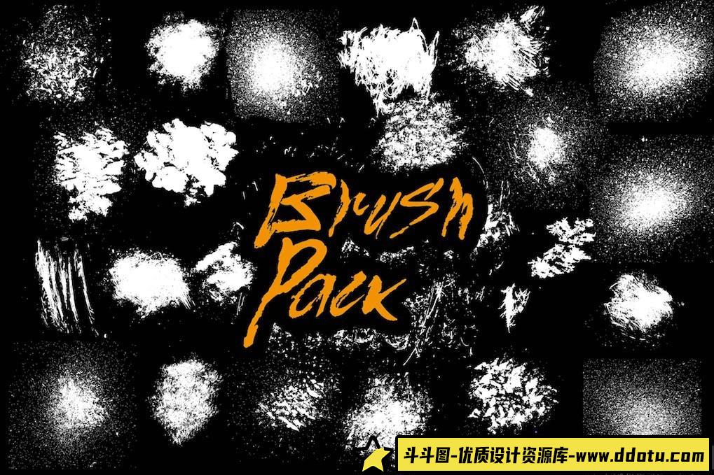 22款适用于PS和AI的泼溅艺术创意笔刷，助你打造特效作品-斗斗图