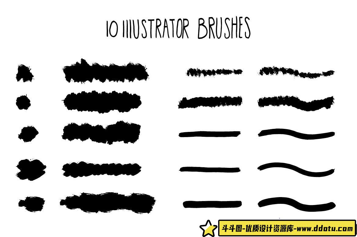 多功能墨色背景纹理笔刷，兼容Photoshop与Illustrator