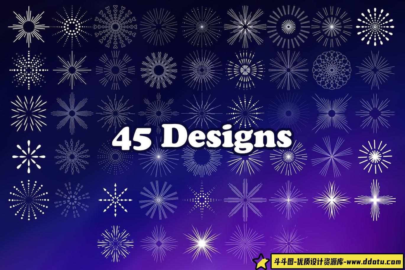 50款波希米亚风格阳光光效Photoshop笔刷素材，炫酷光影效果尽在掌握！