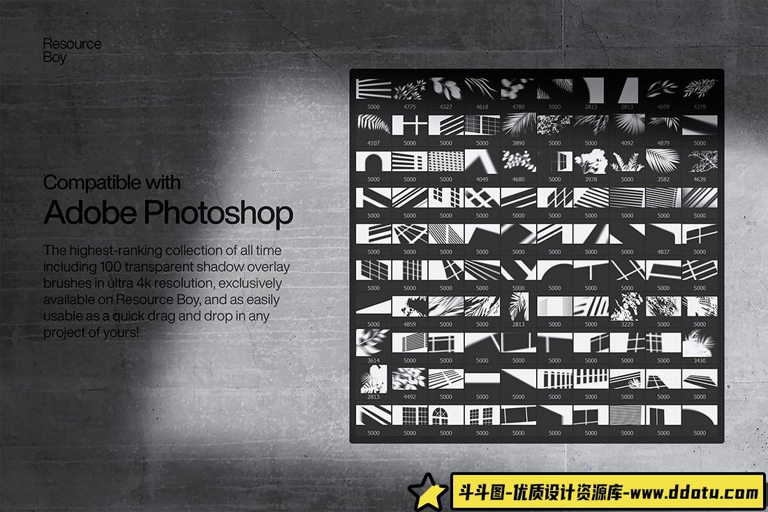 100种炫光阴影叠加笔刷，提升你的PS创作效果