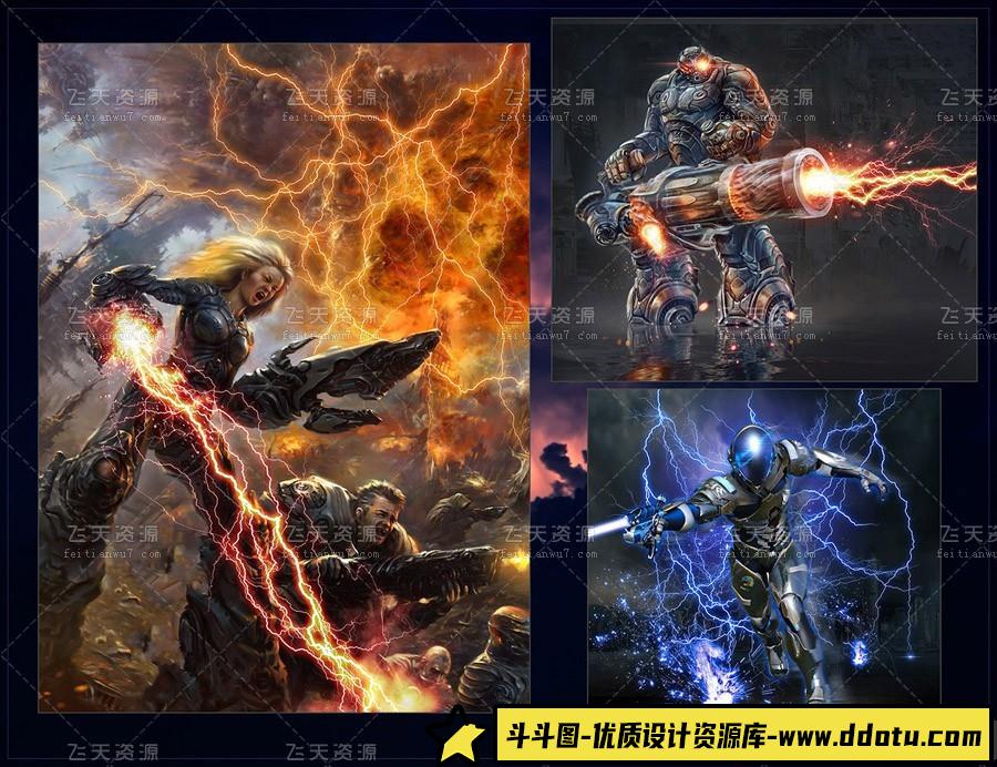 Ron’s 高清闪电光效笔刷:炫酷光效创作工具