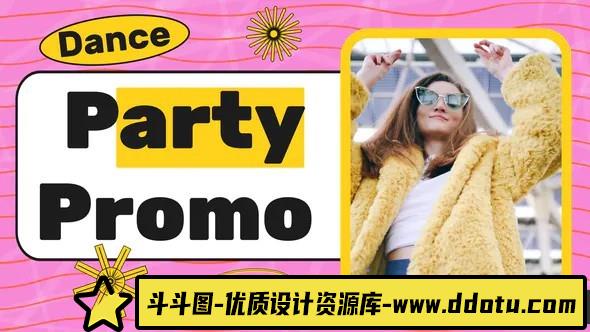 fcpx插件-炫酷派对动画模板 Cool Party Promo-斗斗图