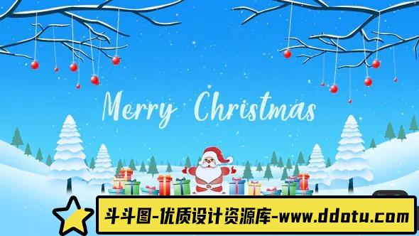 圣诞祝福动画展示fcpx插件 Christmas Wishes Intro-斗斗图