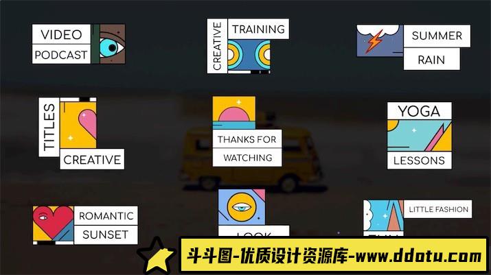 FCPX标题插件-创意动态图形文字标题动画 Creative Titles 支持M1-斗斗图